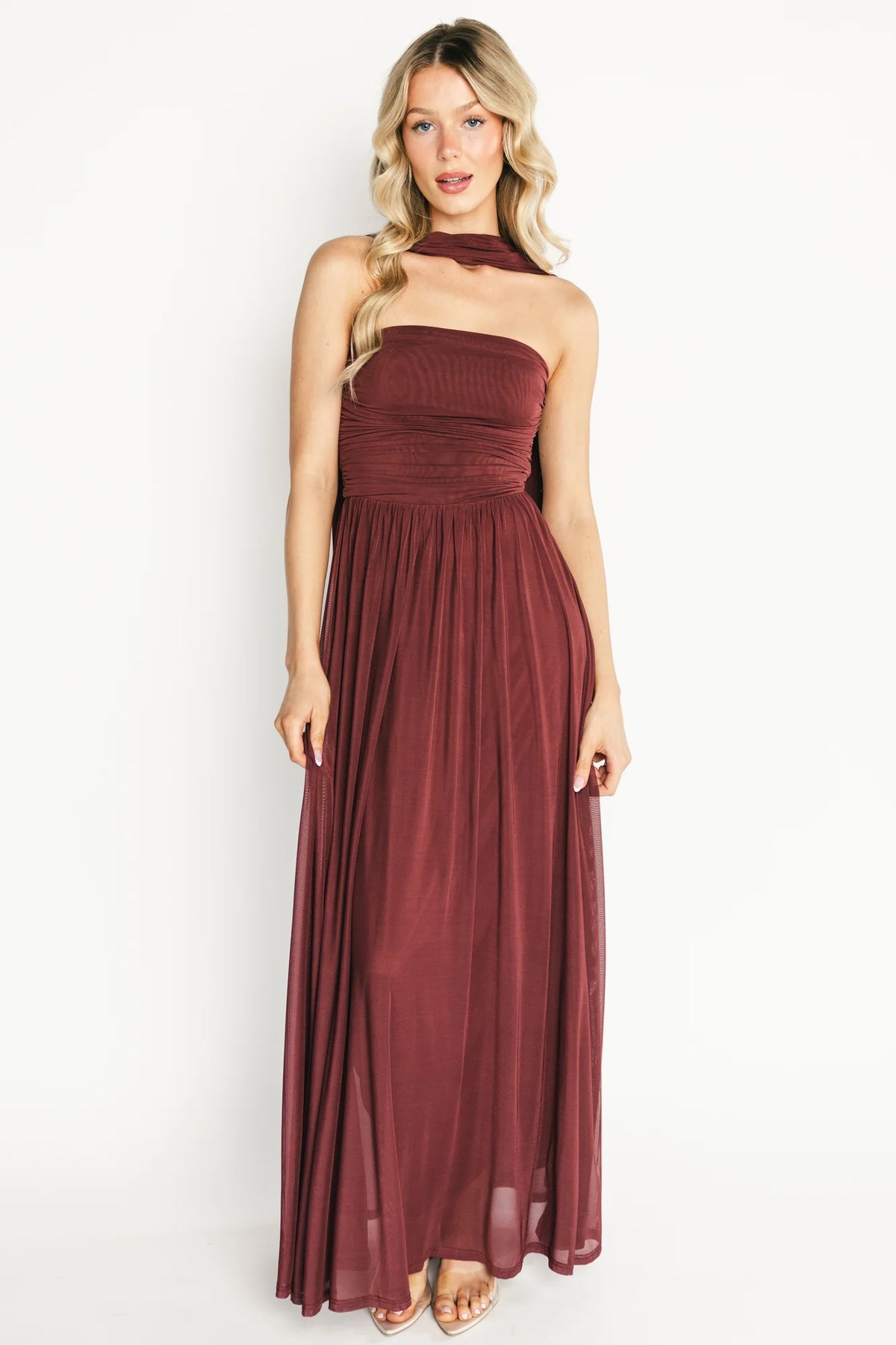 Elias Strapless Maxi Dress | Mahogany
