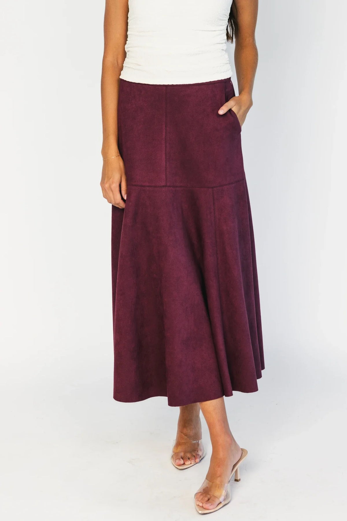 Tona Faux Suede Skirt | Mulberry