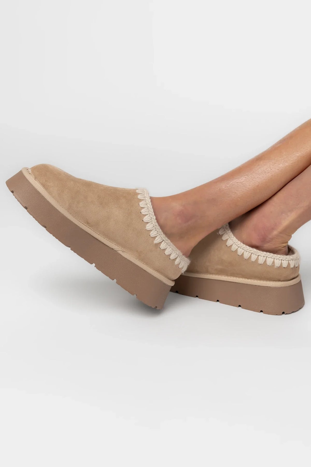 Pamela Platform Cozy Mule Slippers | Tan