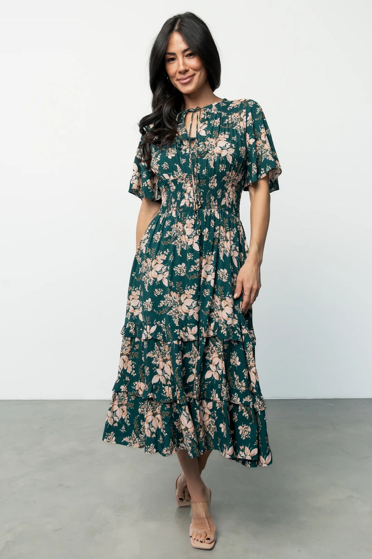 Spell Boho Midi Dress | Topaz + Blush Floral