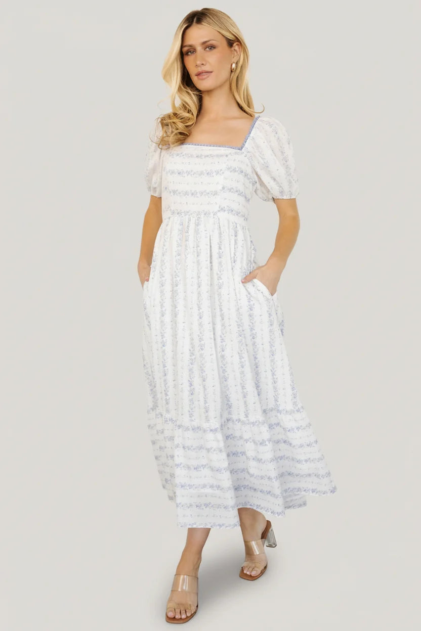 Martine Puff Sleeve Dress | Ivory Multi Floral