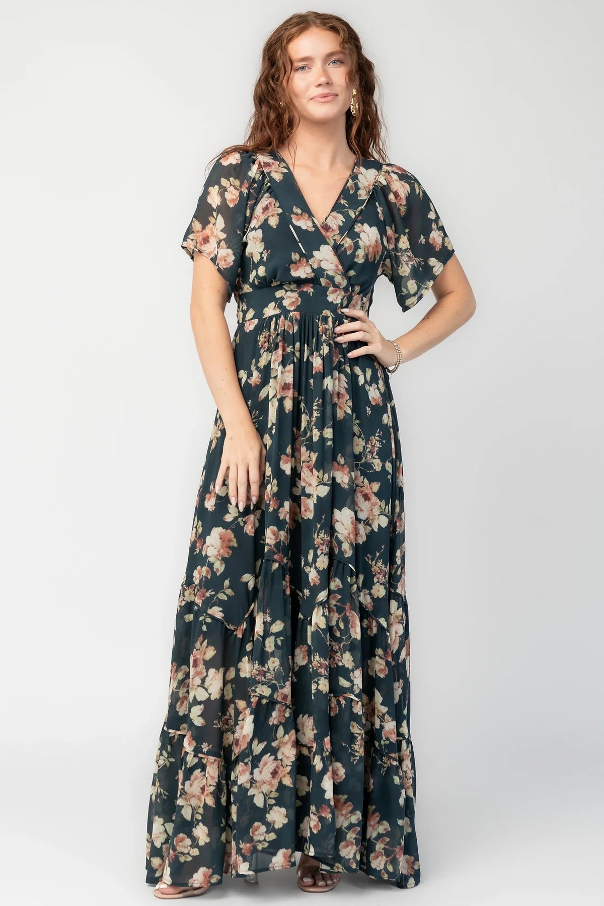 Katherine Maxi Dress | Deep Blue Floral