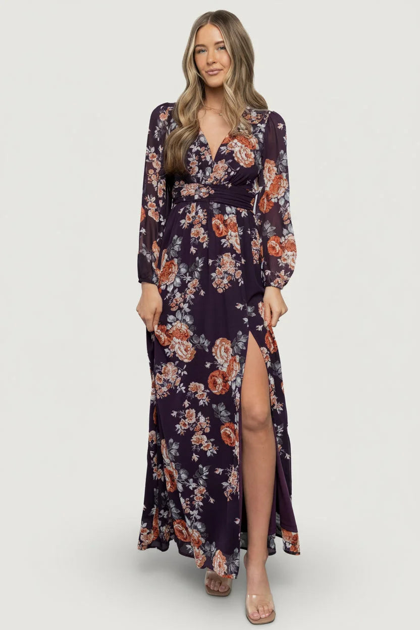 Adira Maxi Dress | Plum Floral
