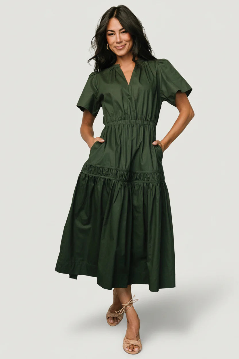 Jerrah Midi Dress | Deep Green