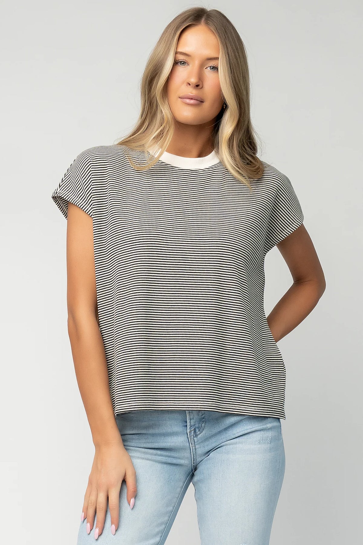 Millie Striped Top | Black + White