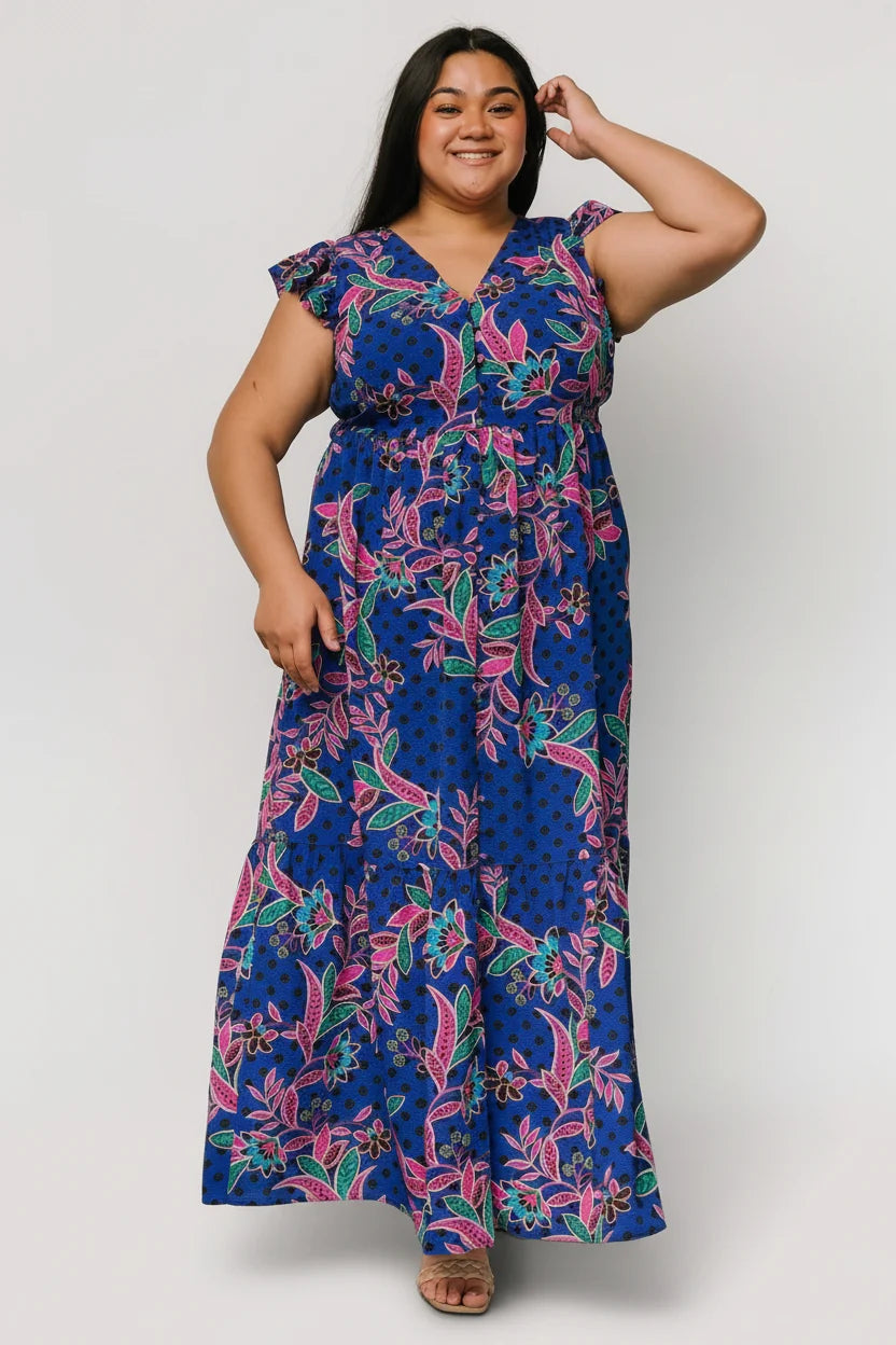Biscayne Maxi Dress | Indigo Print