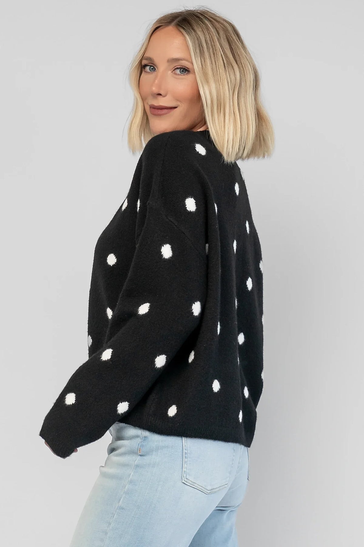 Cinder Cardigan | Black + White Dot