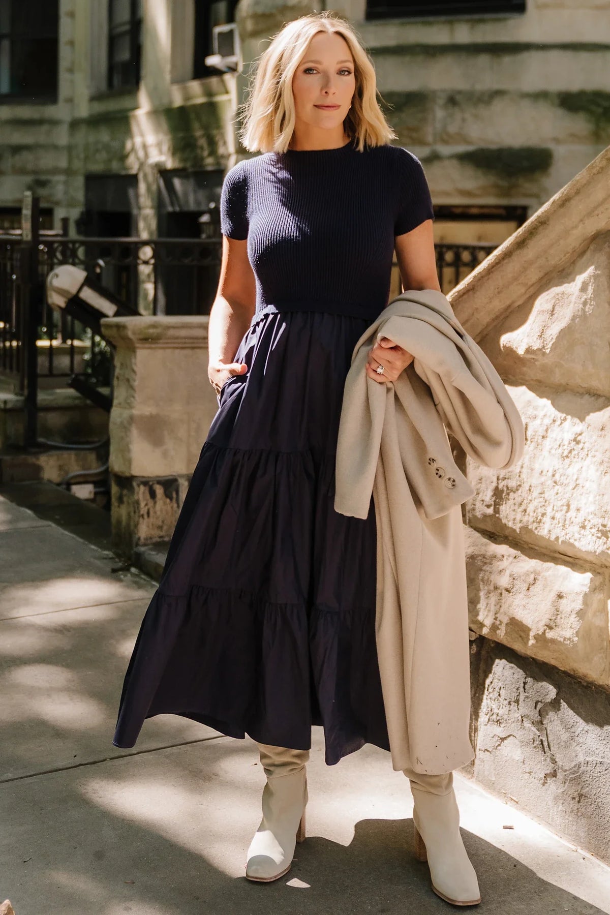 Devotion Tiered Dress | Navy