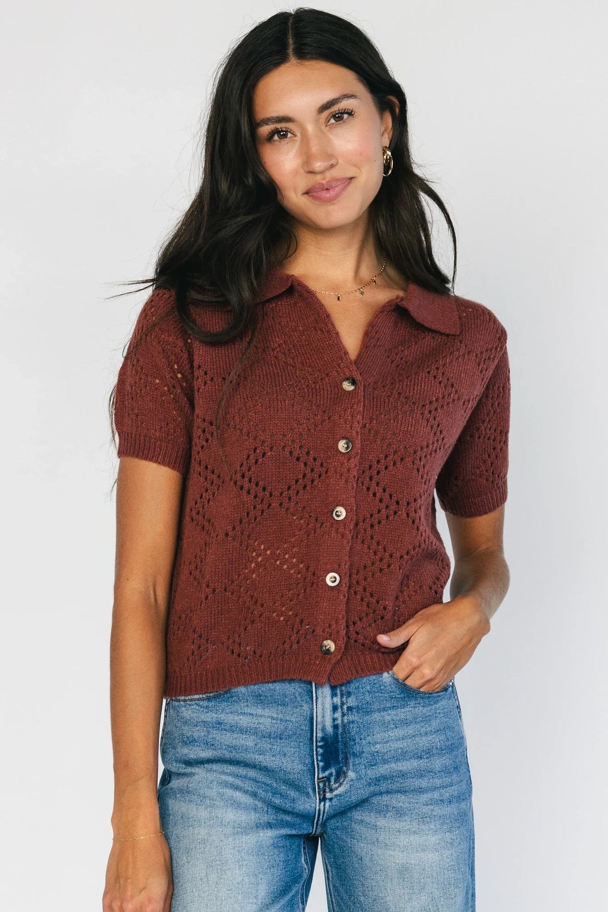 Roxy Knit Cardigan | Dark Clay