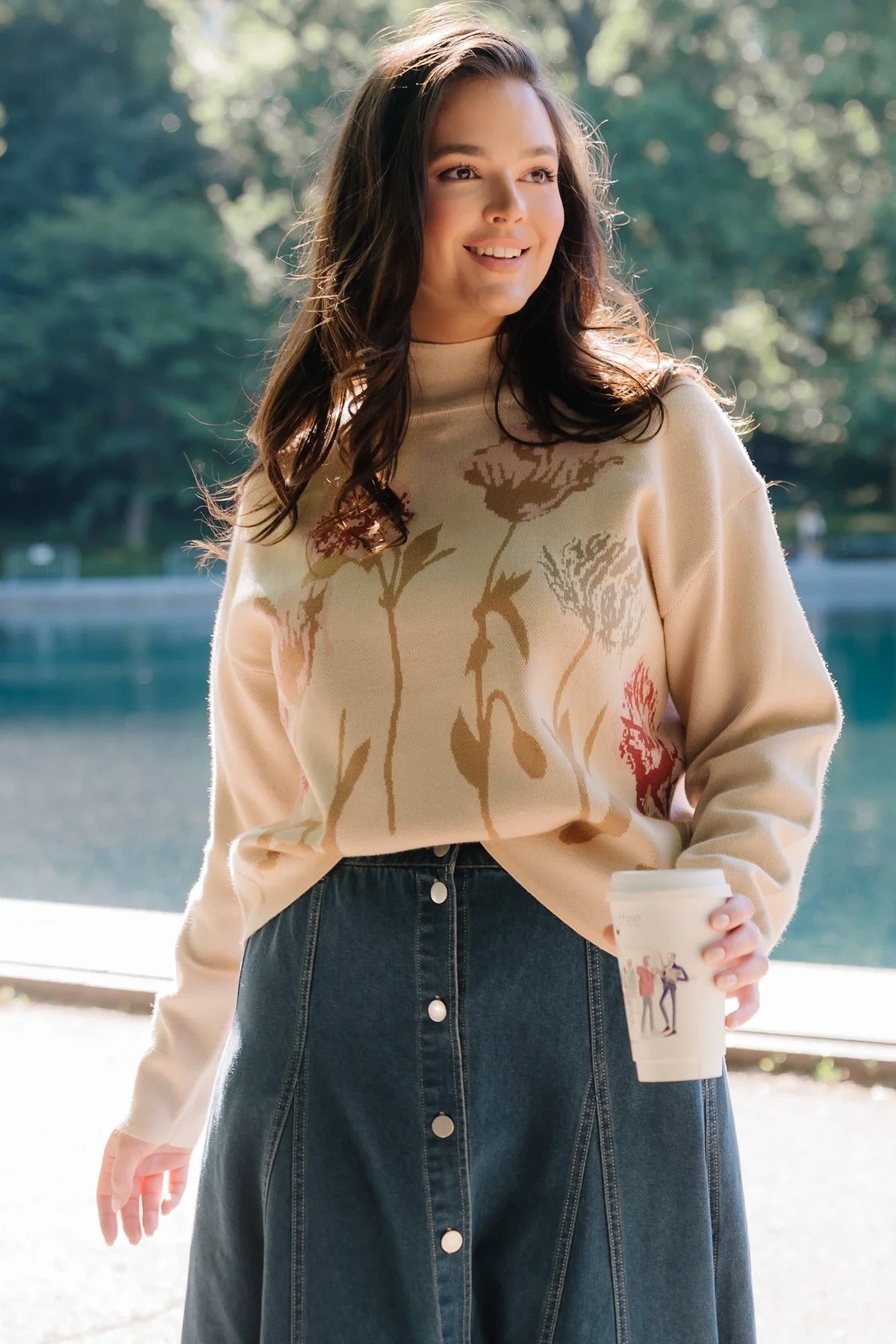 Marlowe Flower Sweater | Natural