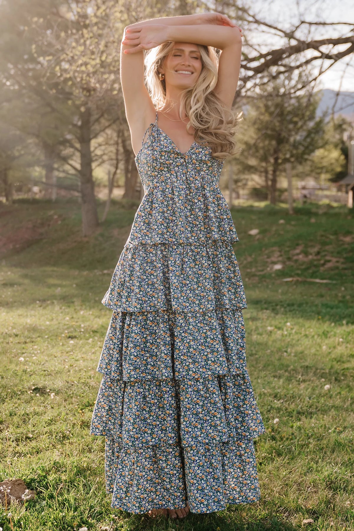 Wilma Maxi Dress | Dark Blue Multi