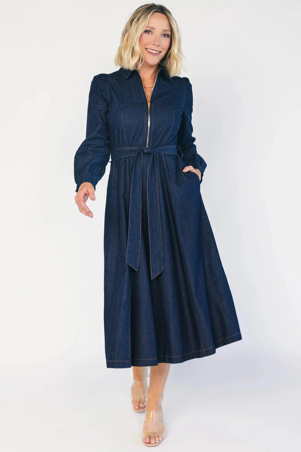 Larkin Midi Dress | Dark Chambray