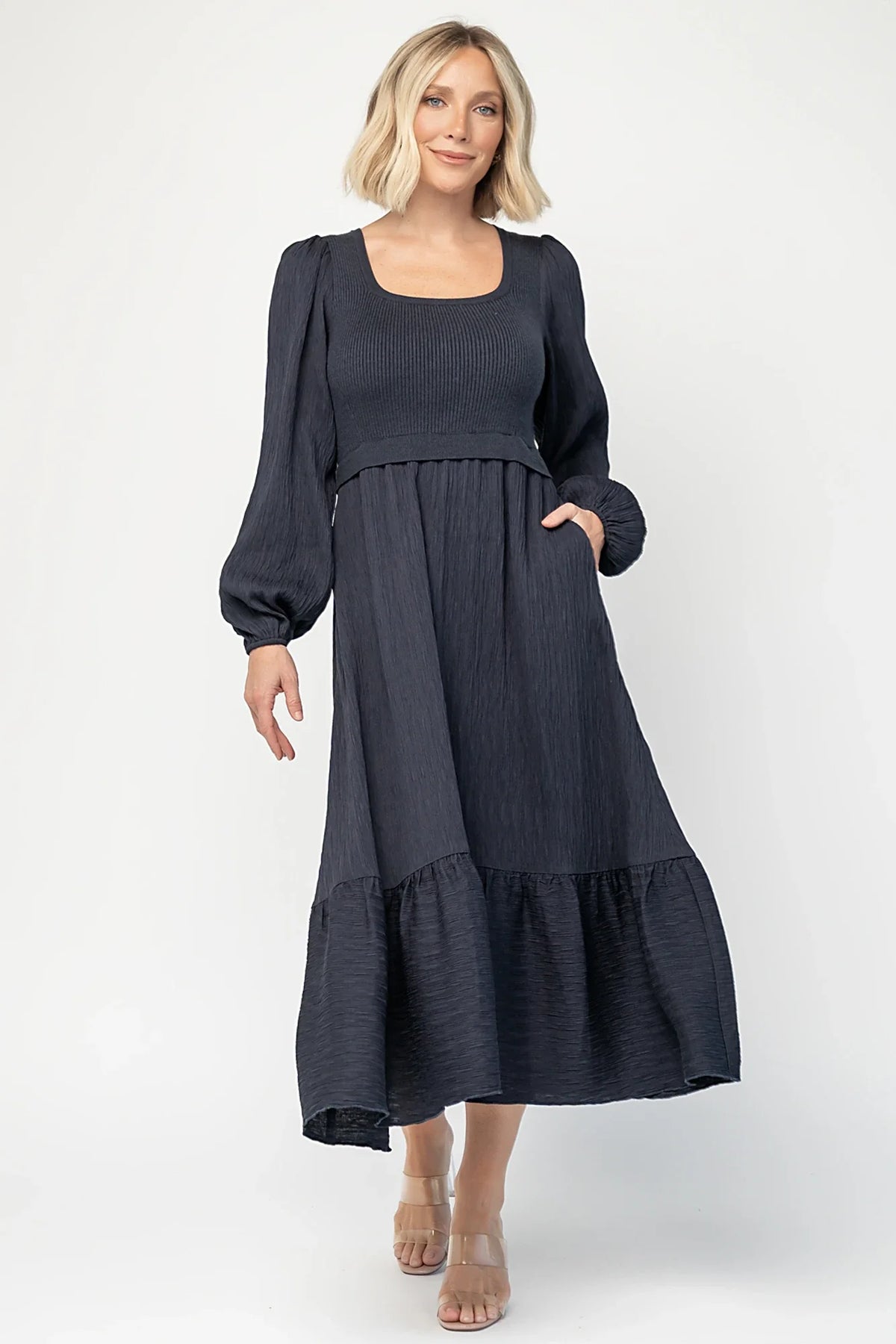 Alva Sweater Dress | Dusty Navy