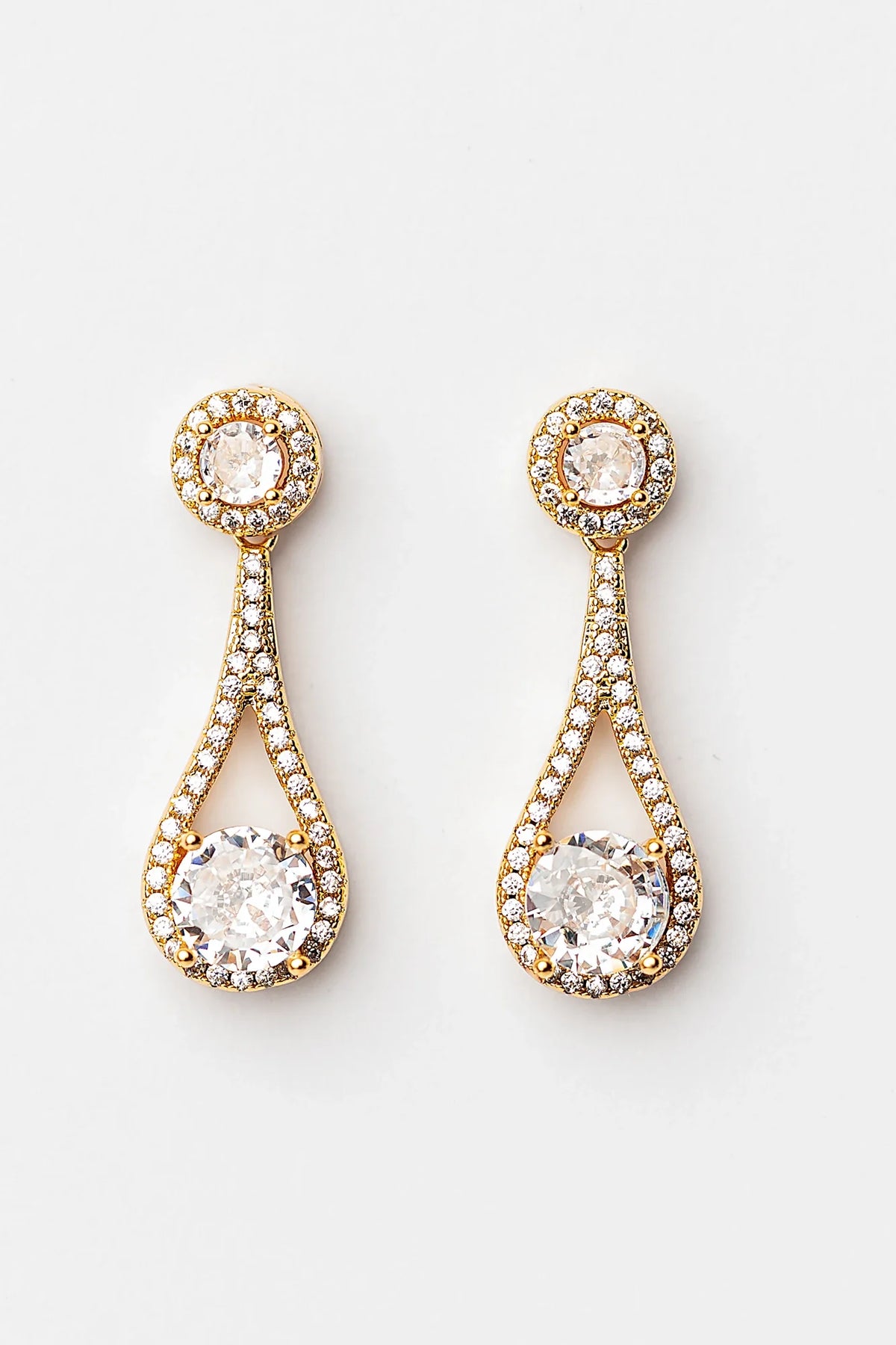 Balini Pave Drop Earrings | Gold