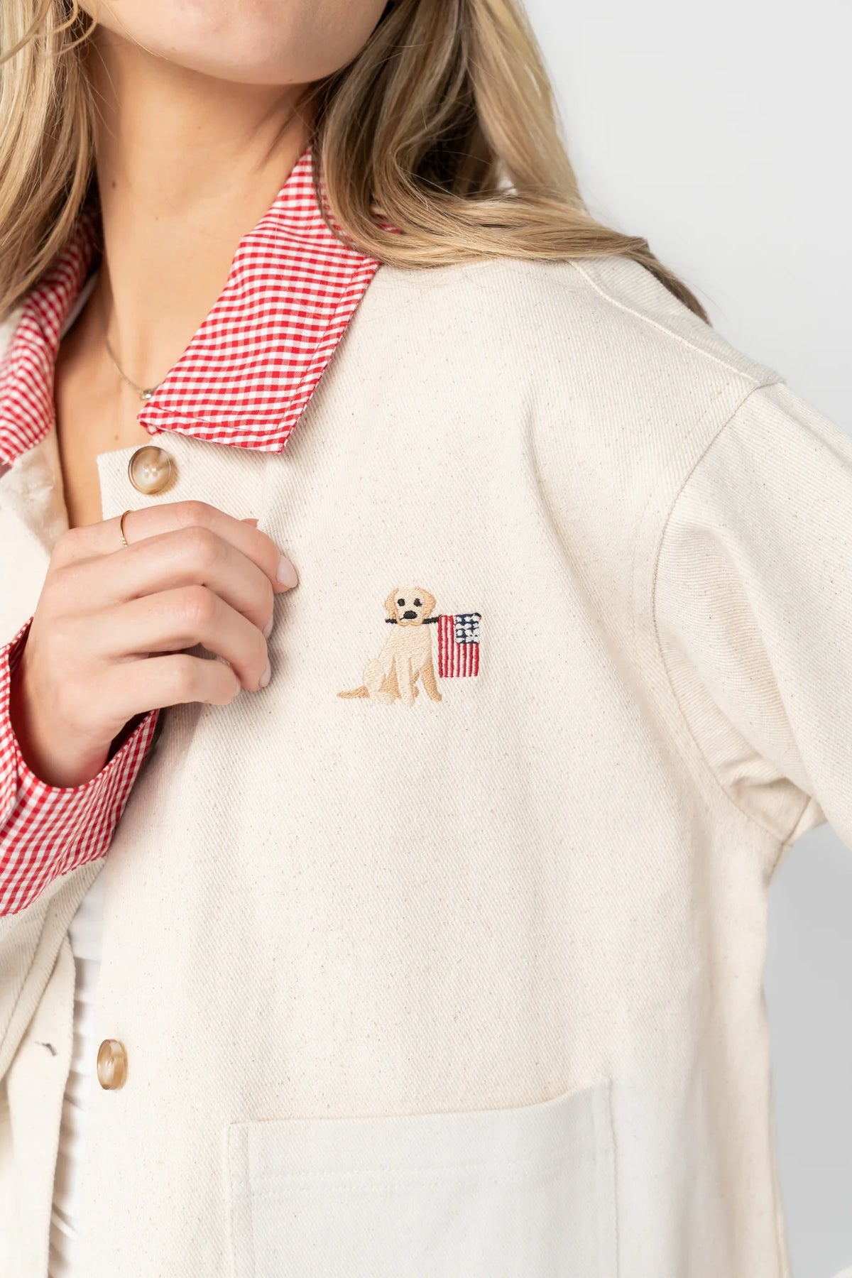 Scout Jacket | Ivory + Red Gingham