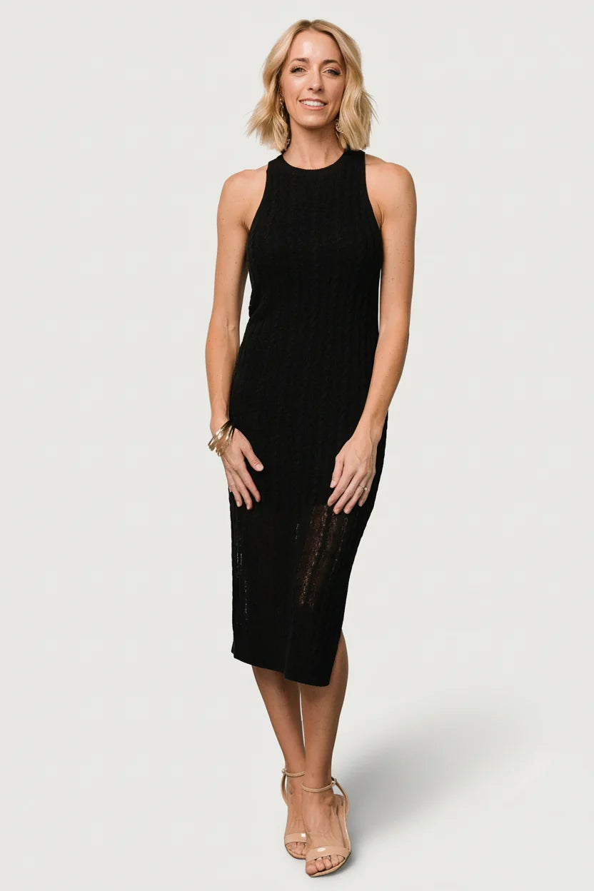 Nalani Knit Tank Dress | Black