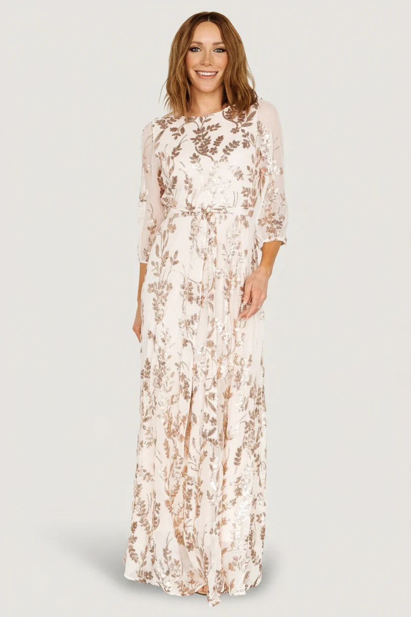 Destiny Sequin Maxi Dress | Rose Gold
