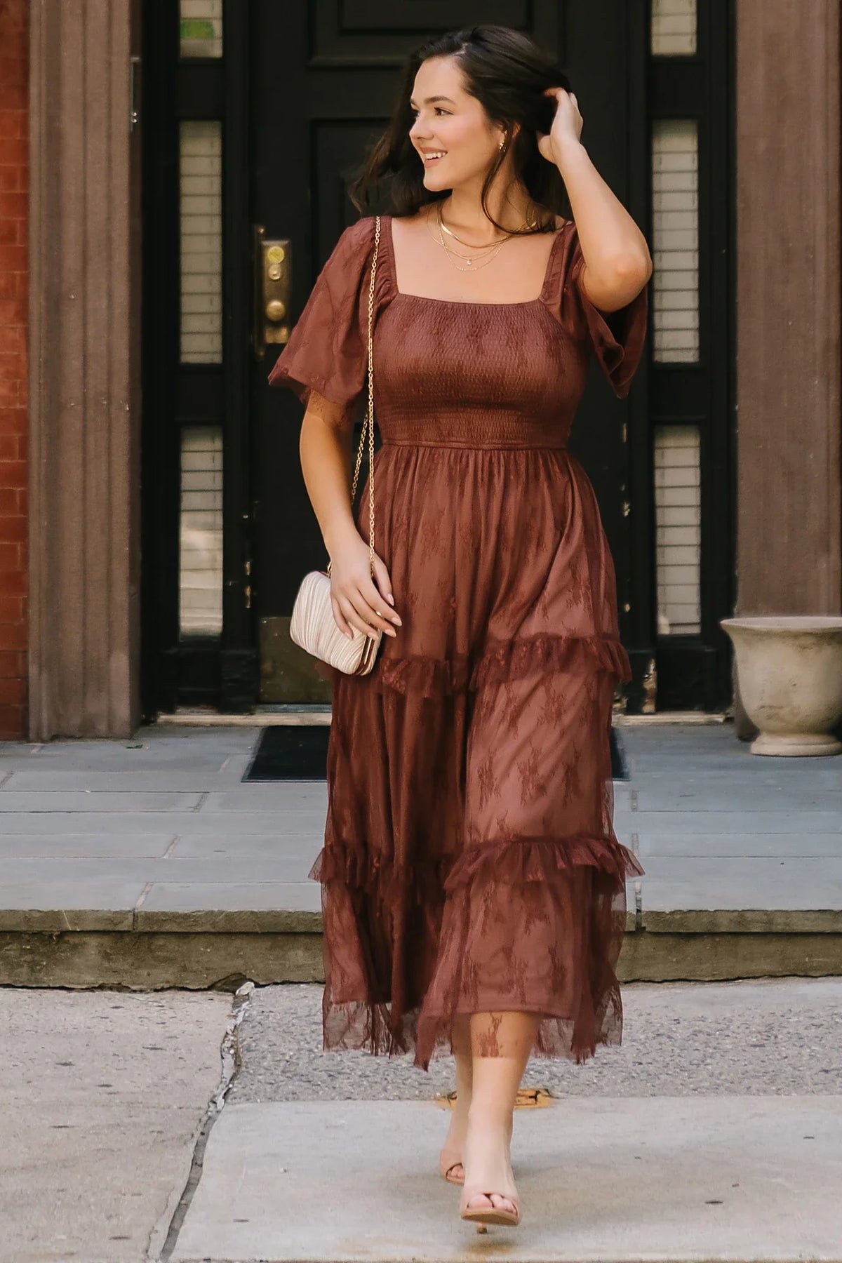 Auden Lace Maxi Dress | Mahogany