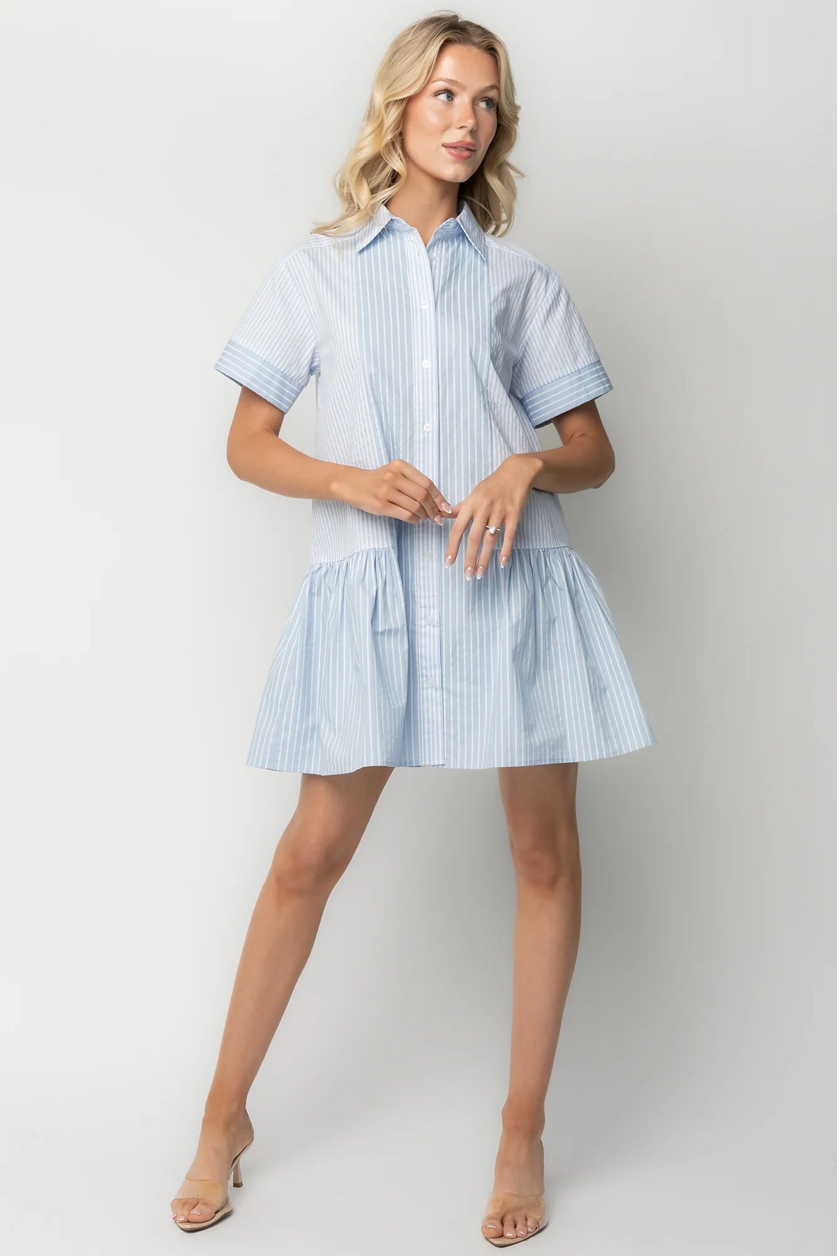 Penelope Shirt Dress | Blue + White Stripe