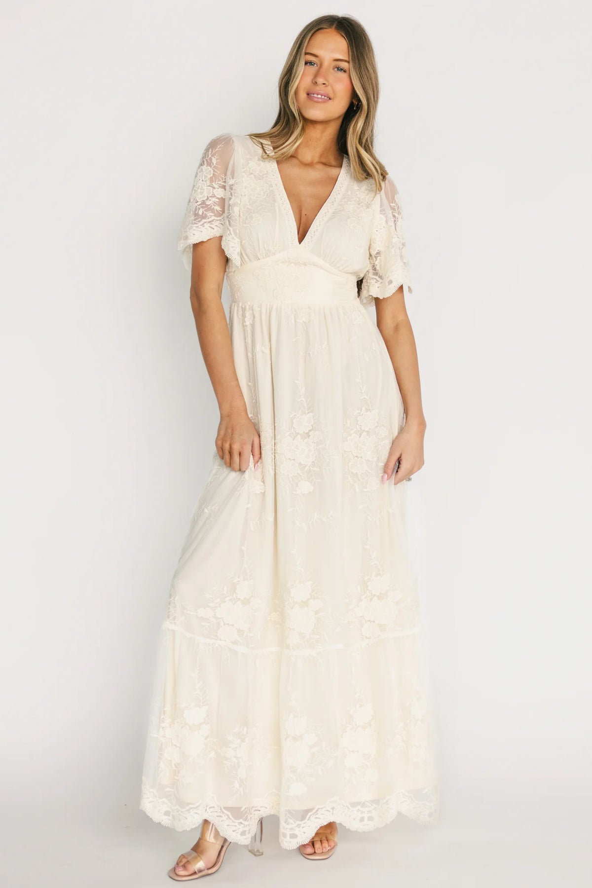 Rosalia Lace Maxi Dress | Vintage Cream
