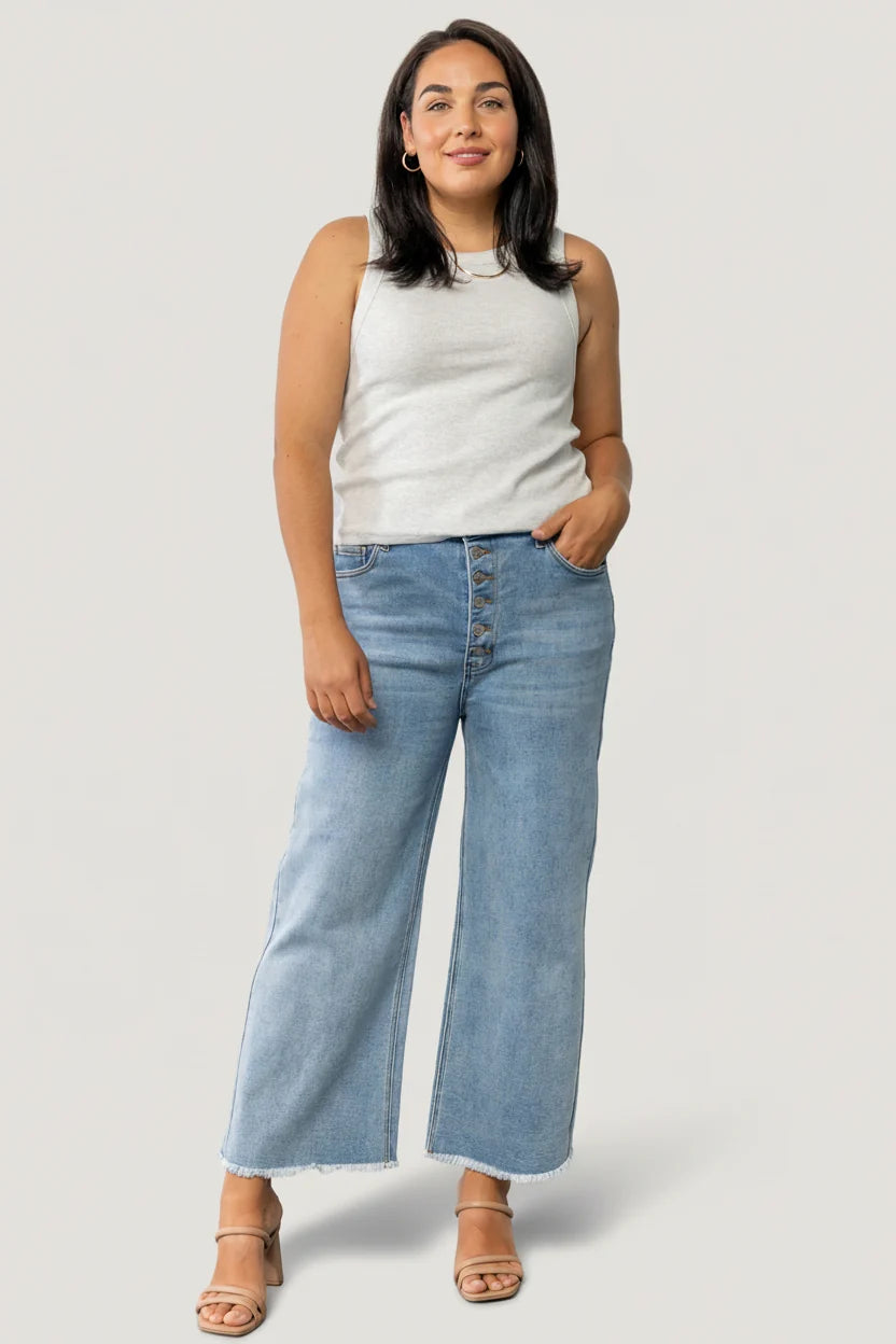 Brody High Rise Wide Leg Jeans | Light Wash