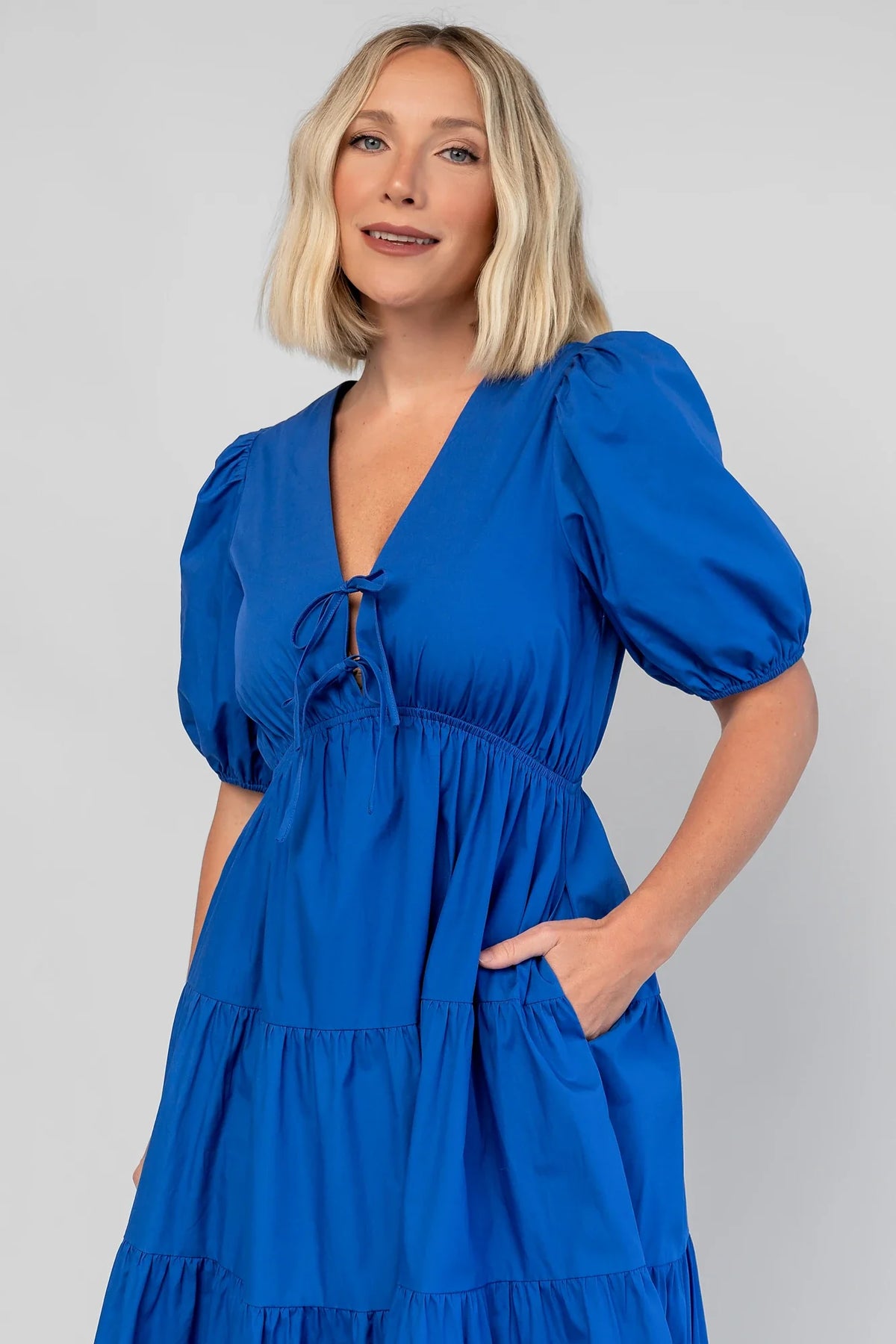 Sheila Tiered Midi Dress | Cobalt