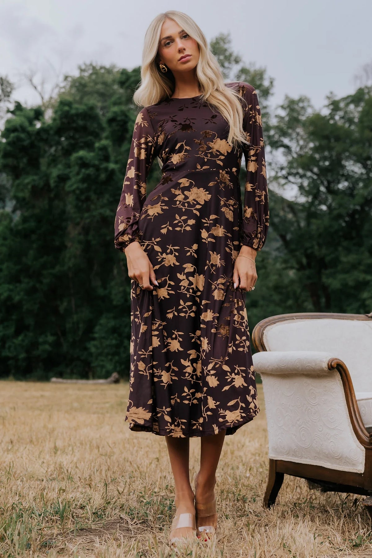 Thora Velvet Dress | Deep Plum + Bronze