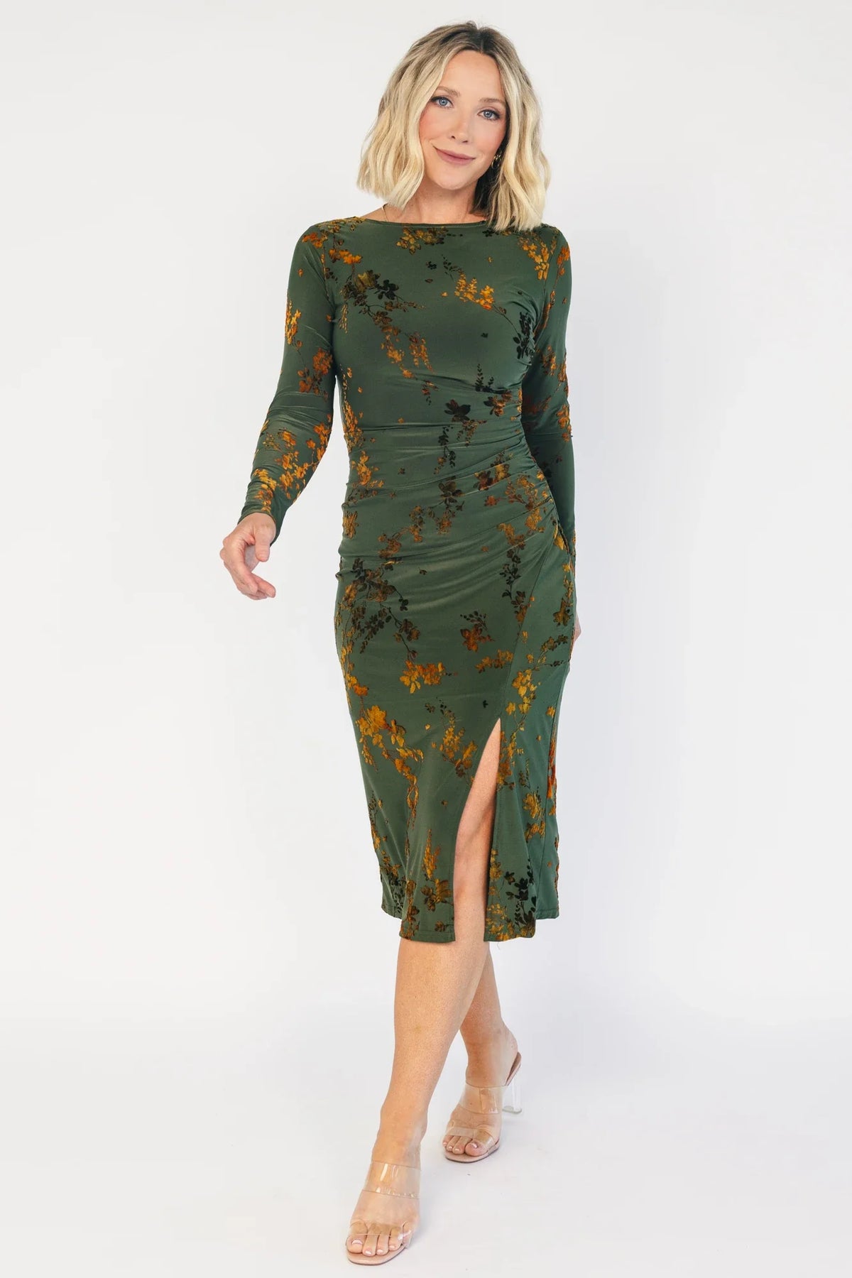Elizabeth Midi Dress | Green + Copper