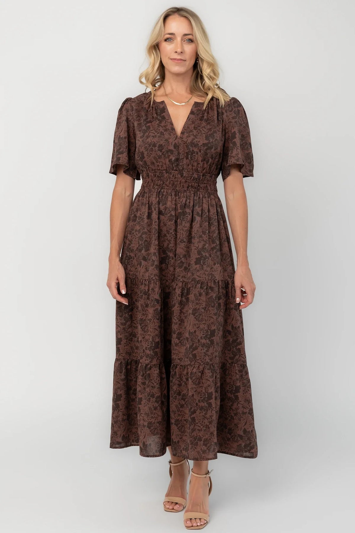 Honora Maxi Dress | Espresso Floral