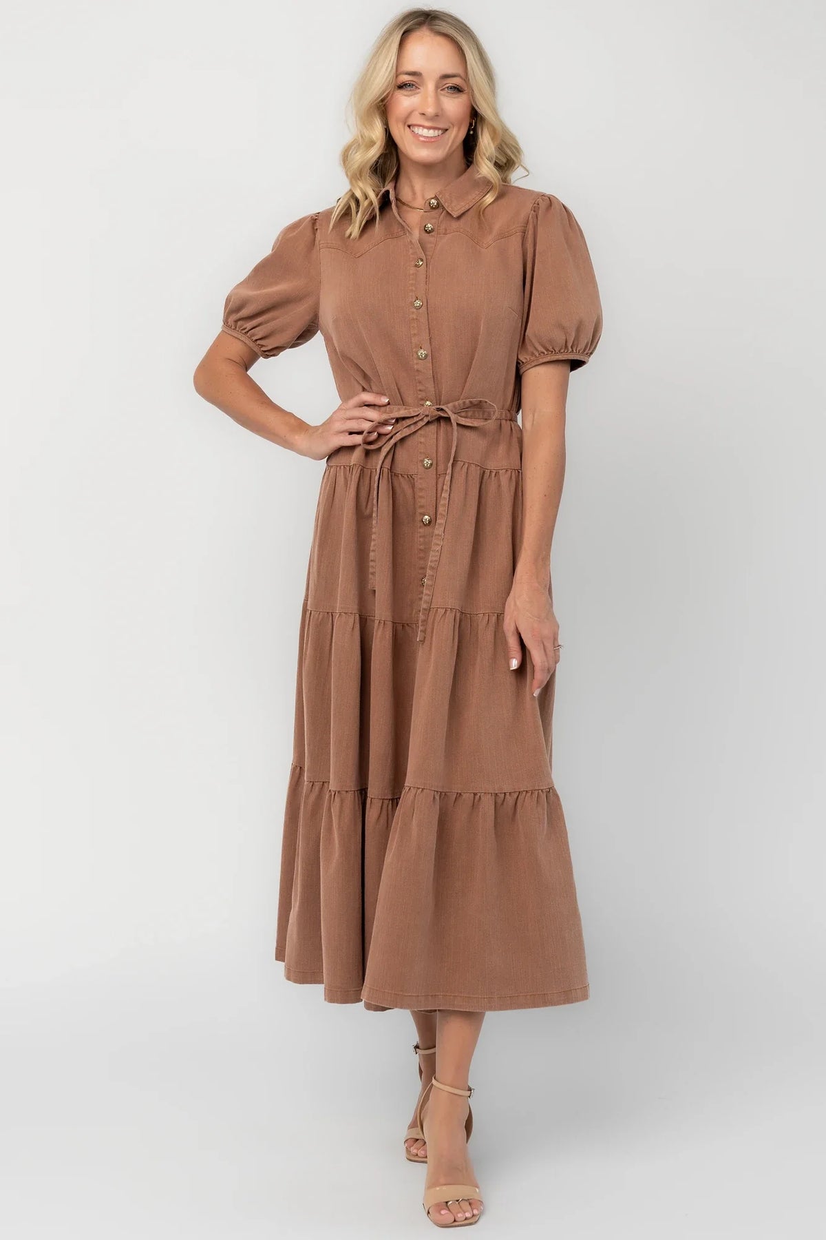 Berlin Button Up Dress | Dusty Mocha