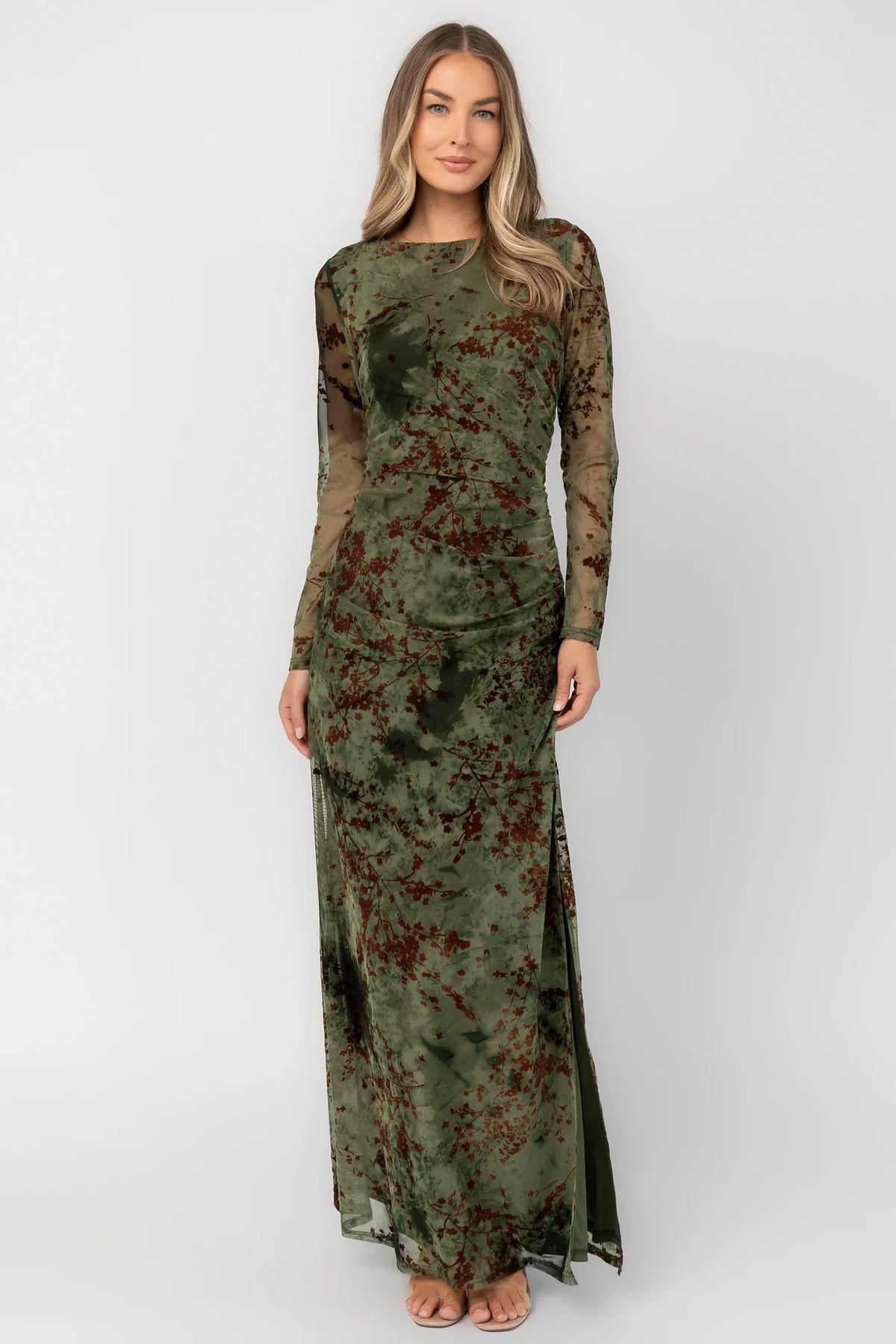 Celine Maxi Dress | Green + Rust
