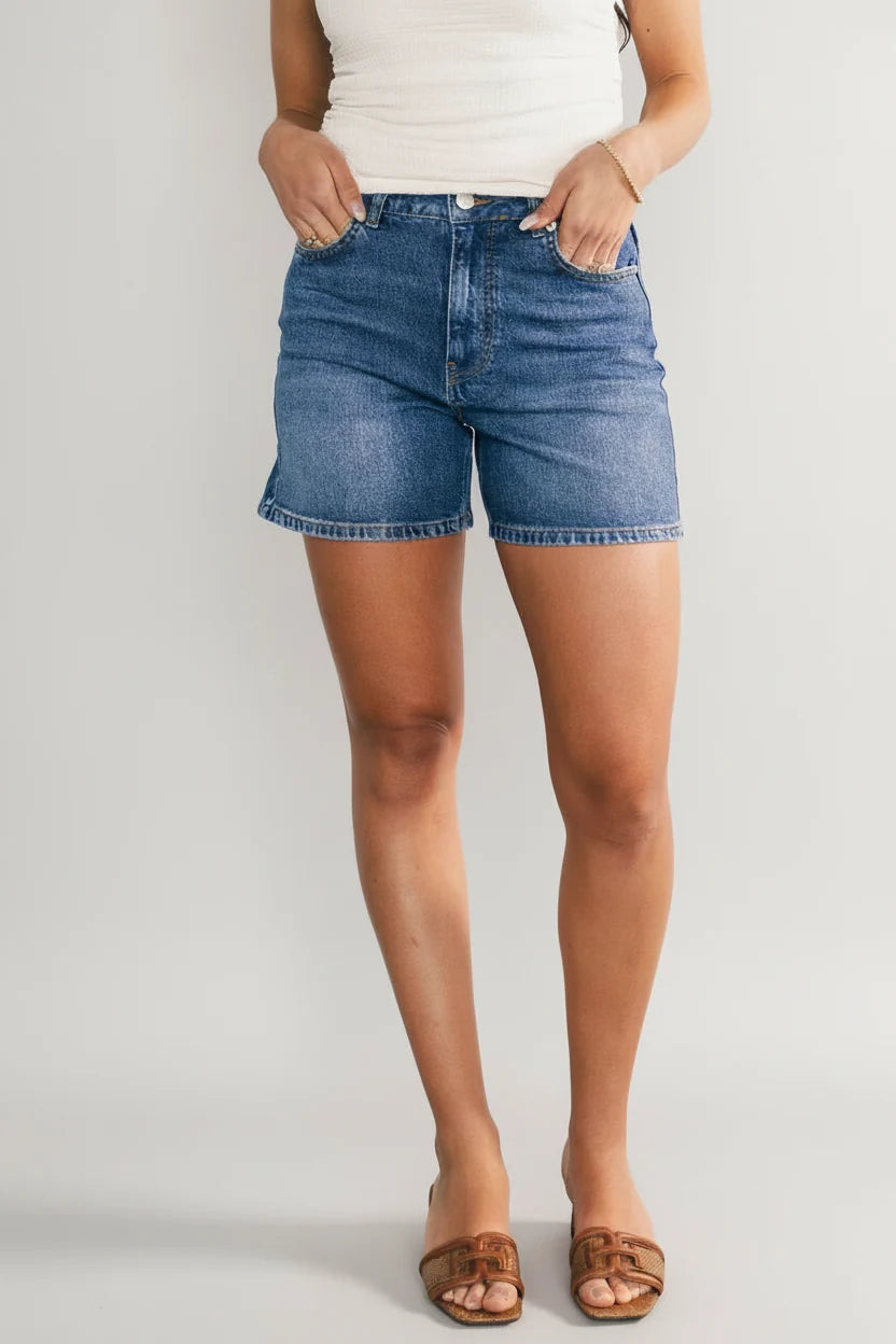 Lennon High Rise Jean Shorts | Medium Wash