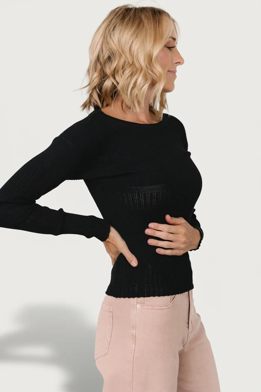 Bren Sweater Top | Black