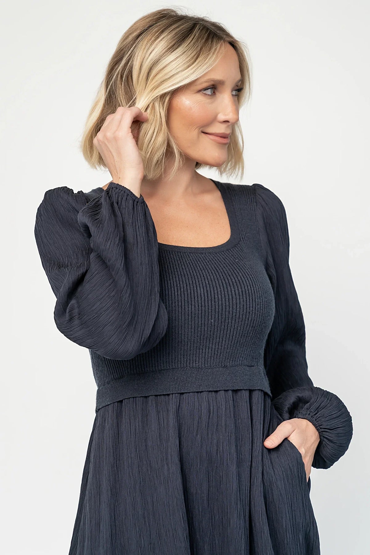 Alva Sweater Dress | Dusty Navy