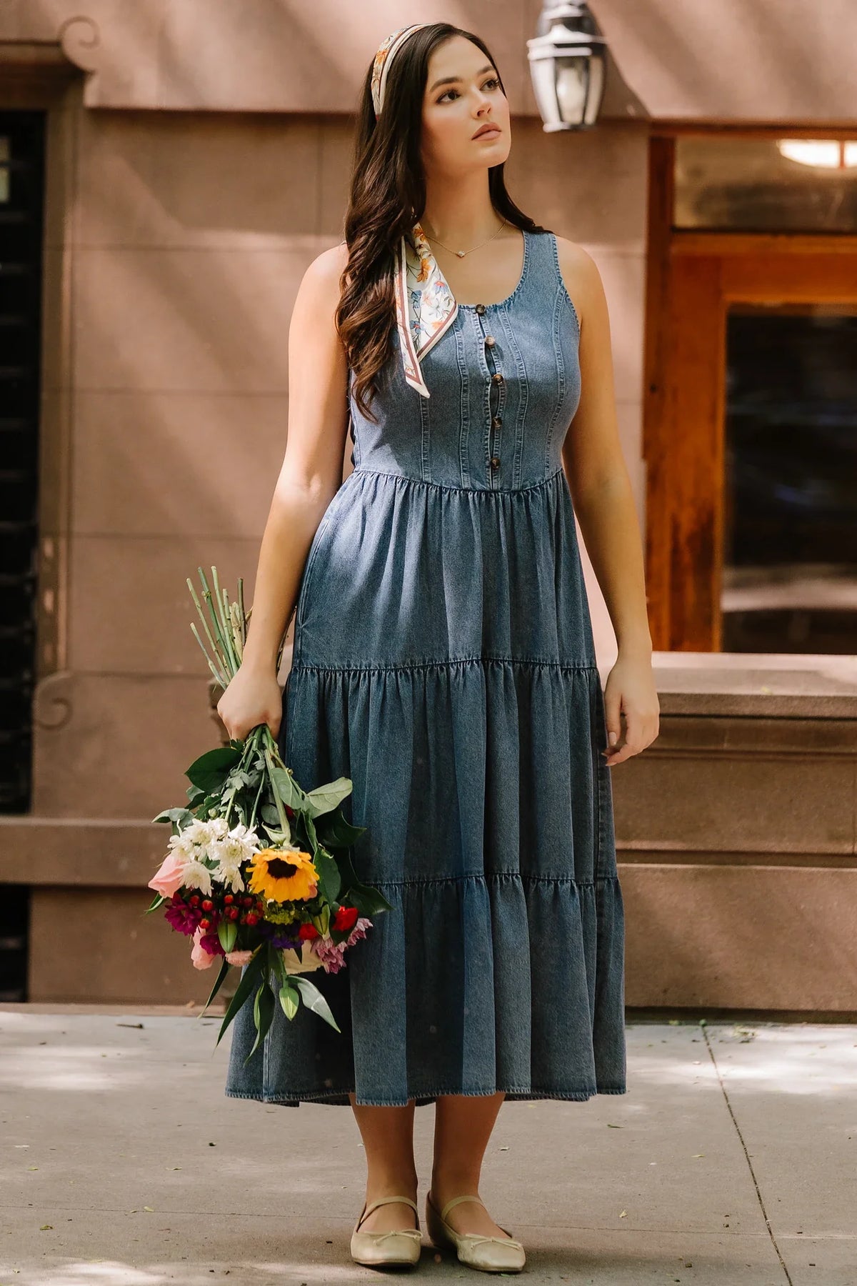 Park Avenue Denim Dress | Medium Wash
