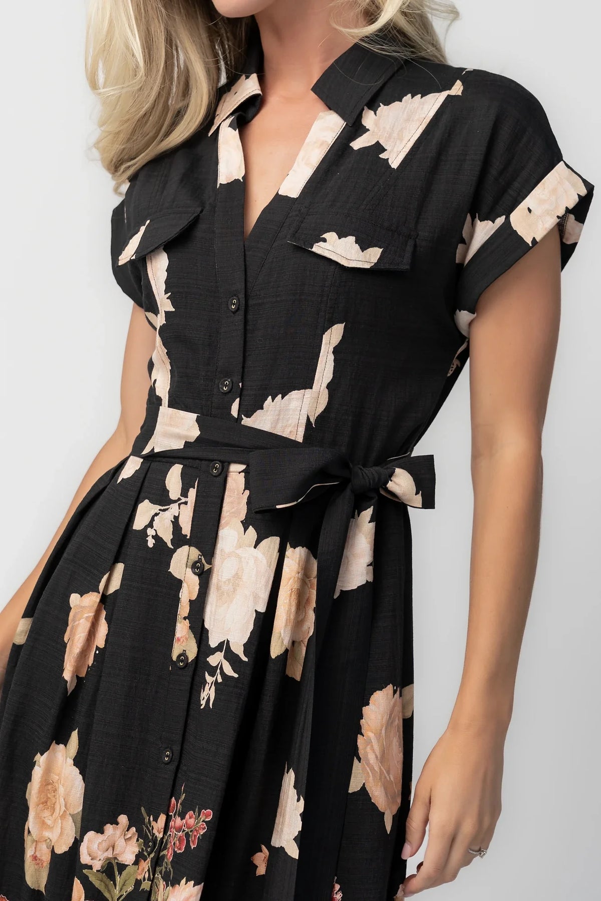 Pembroke Midi Dress | Black Floral